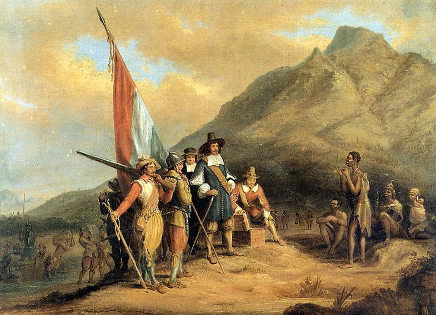 Painting depicting the landing of Jan van Riebeeck at the Cape, 1652